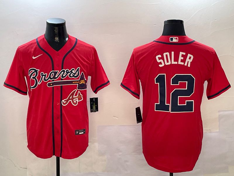 Men Atlanta Braves 12 Soler Red Game 2024 Nike MLB Jersey style 3